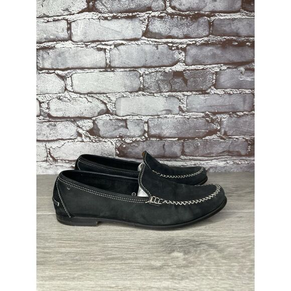 Salvatore Ferragamo Sport Black Suede Almond Toe Loafers Women’s 8.5AA US/38.5EU - Picture 1 of 16